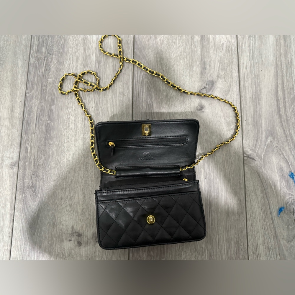 Chanel Black Quilted Wallet with Gold Logo - Picture 3 of 5